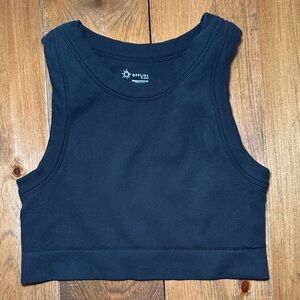 Offline By Aerie Seamless High Neck Sports Bra Black